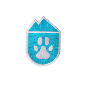 national park paws embroidered sky blue iron on patch